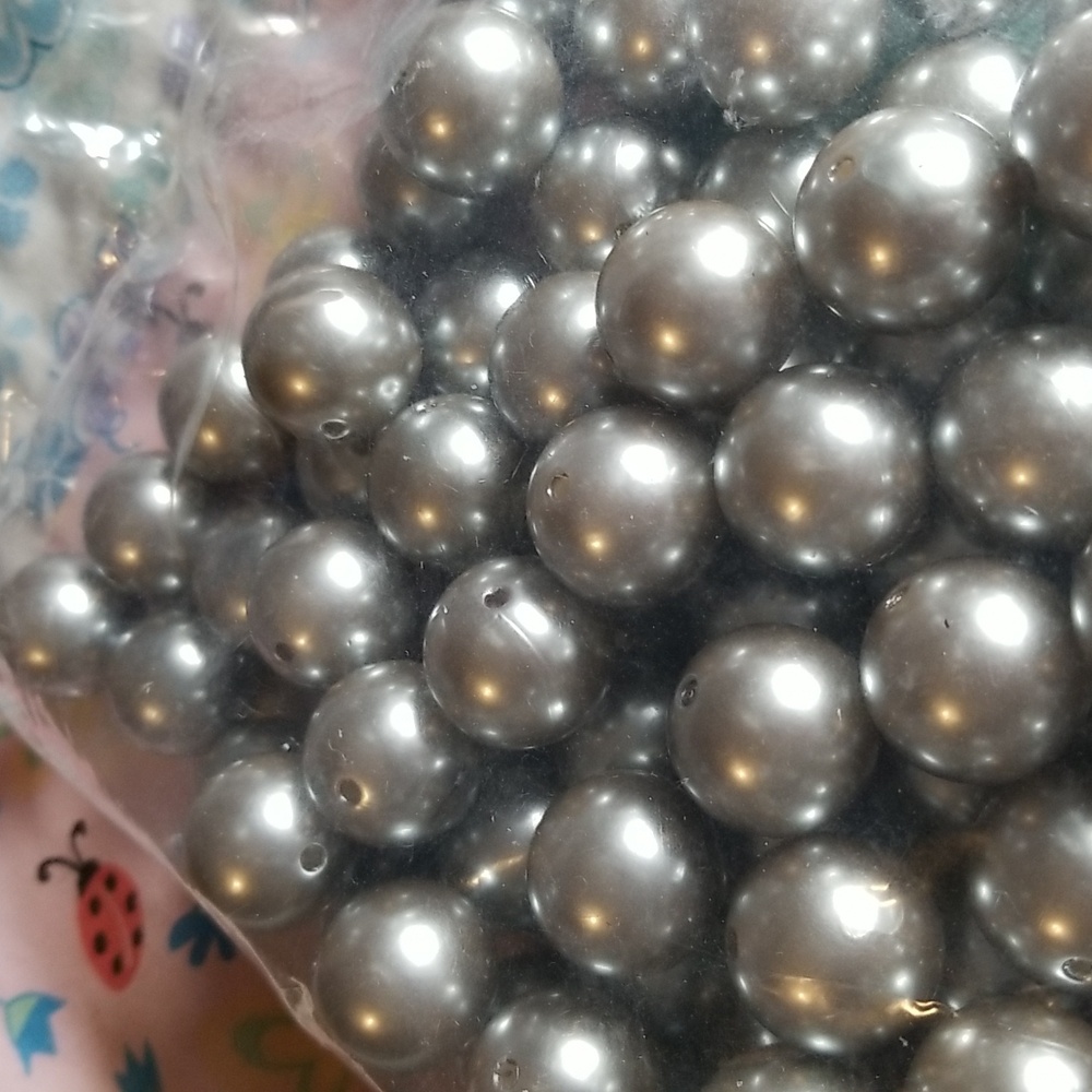 22mm Silver Platinum Chunky Bubblegum beads 500g Full Bags - Picture 4 of 4